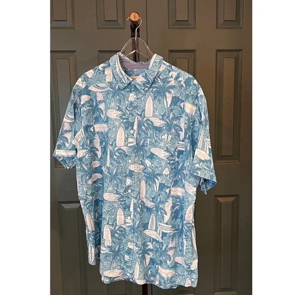 Island Republic Men's Linen Blend Surf Pattern Short Sleeve Shirt Size XXL - Picture 2 of 6